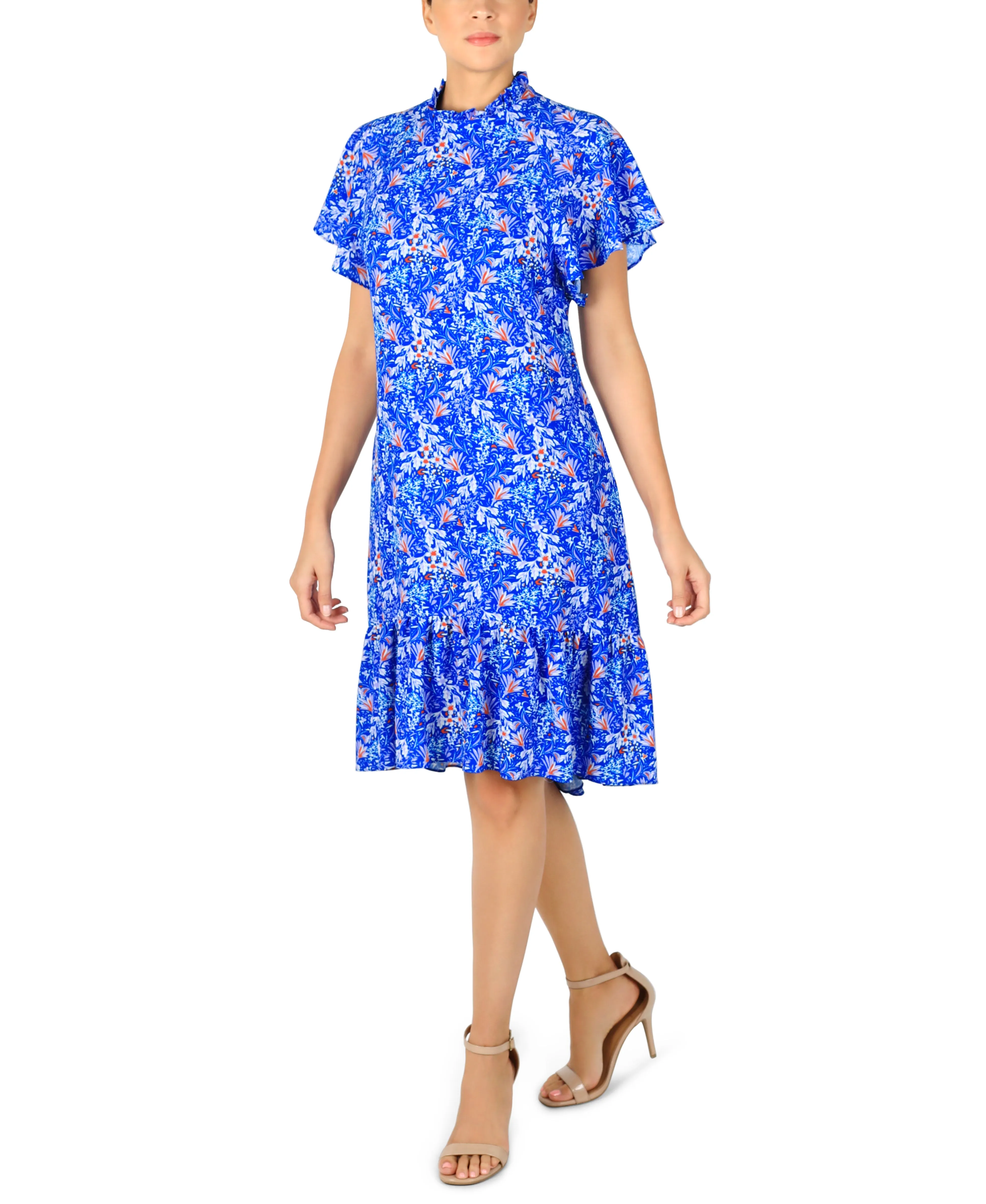 Mock Neck Asymmetrical Dress