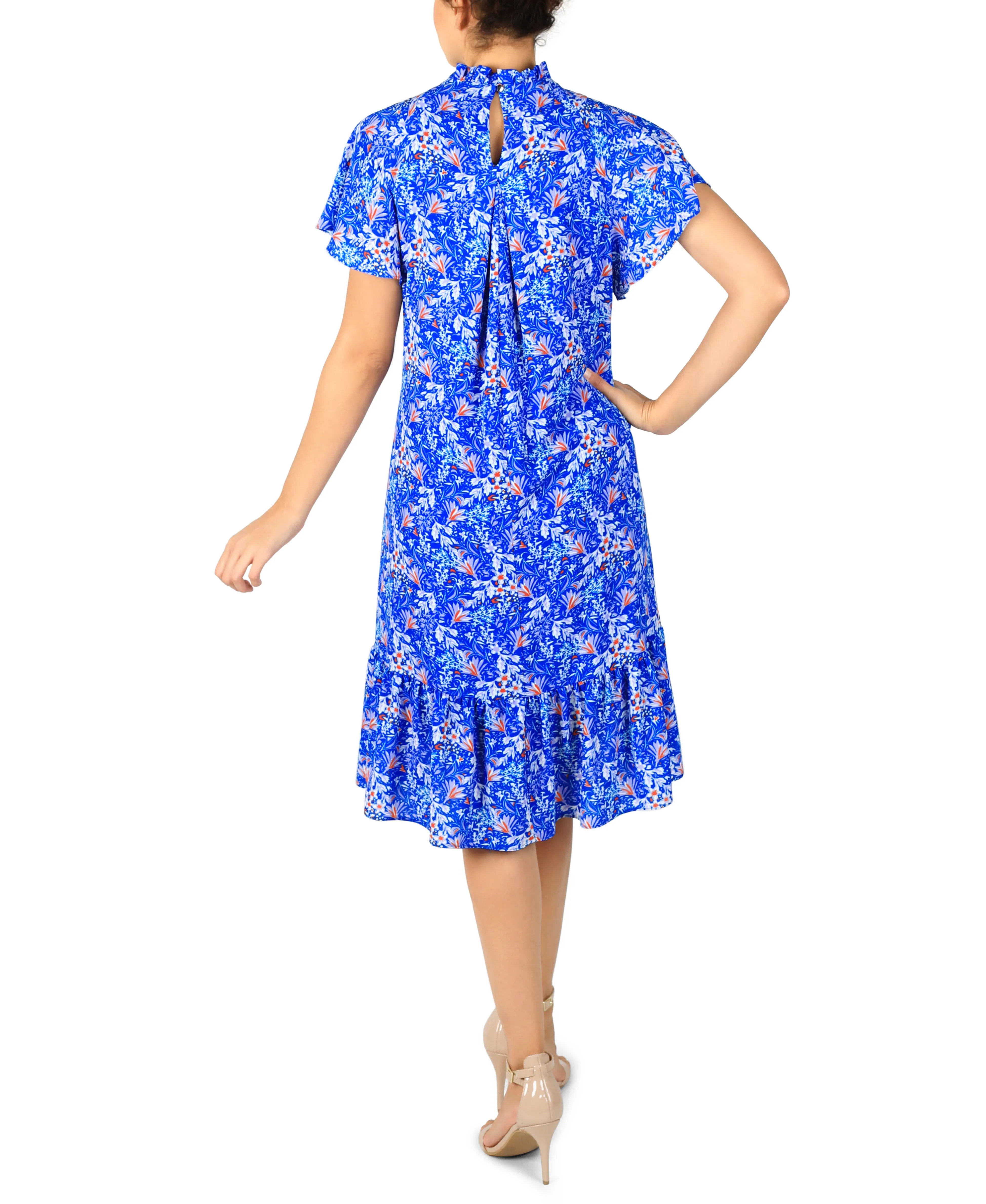 Mock Neck Asymmetrical Dress