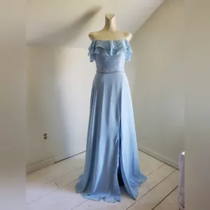Mori Lee by Madeline Gardner Cinderella Blue Full Length Gown Dress