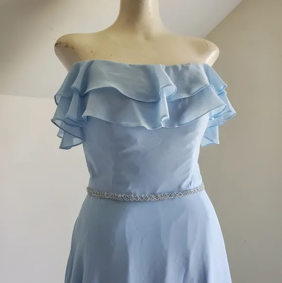 Mori Lee by Madeline Gardner Cinderella Blue Full Length Gown Dress