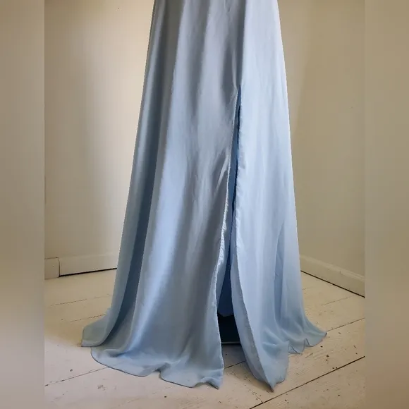 Mori Lee by Madeline Gardner Cinderella Blue Full Length Gown Dress