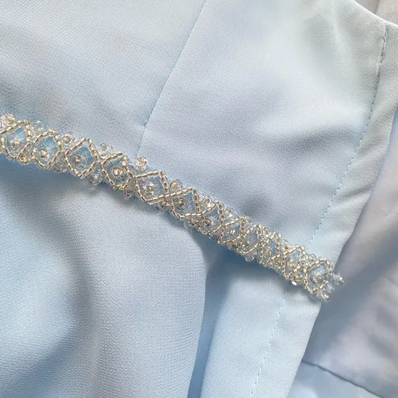 Mori Lee by Madeline Gardner Cinderella Blue Full Length Gown Dress