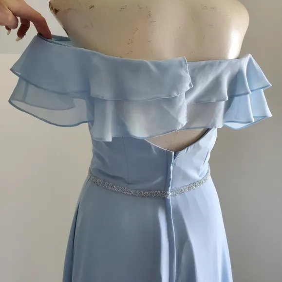 Mori Lee by Madeline Gardner Cinderella Blue Full Length Gown Dress