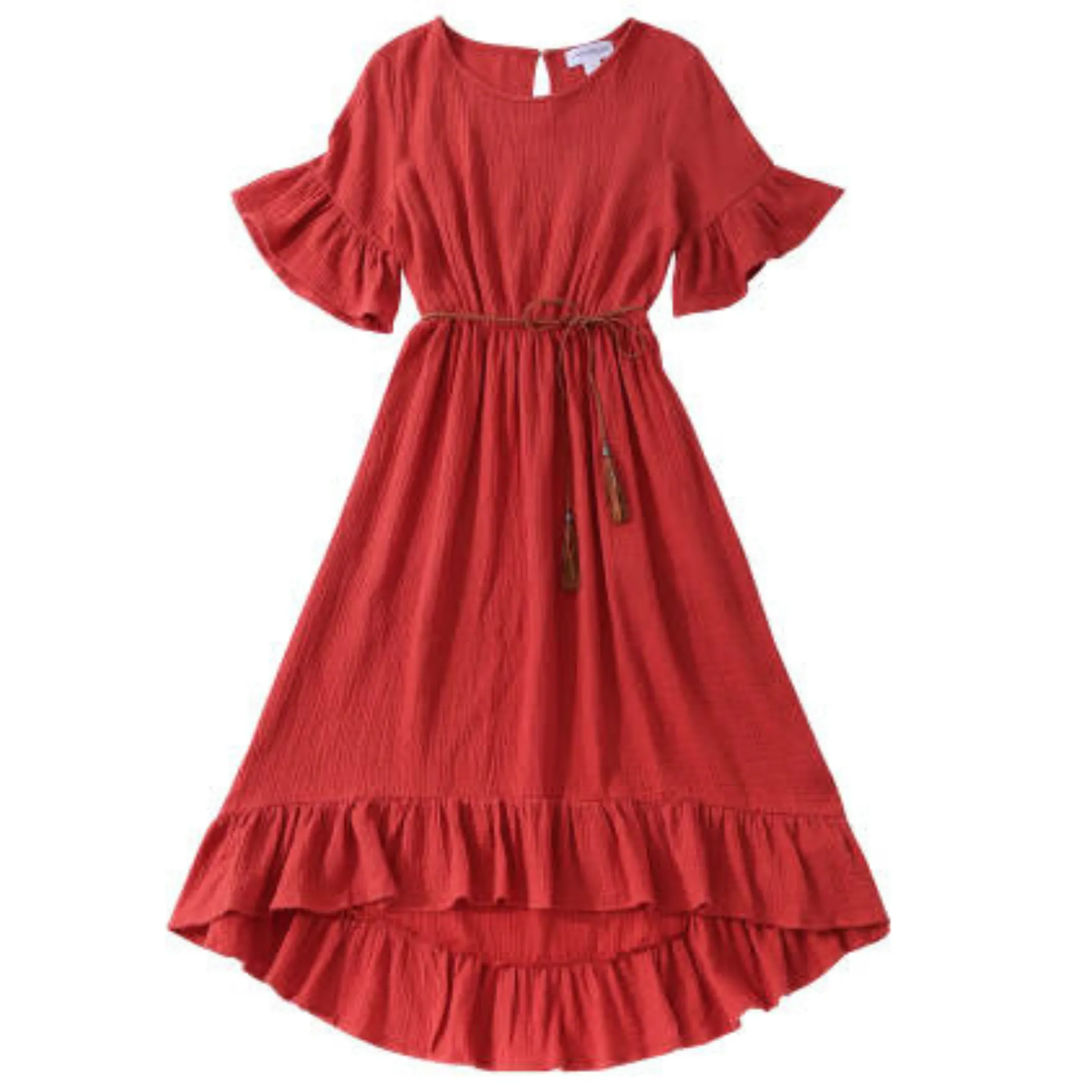 Mother Rust Colored Midi High Low Dress