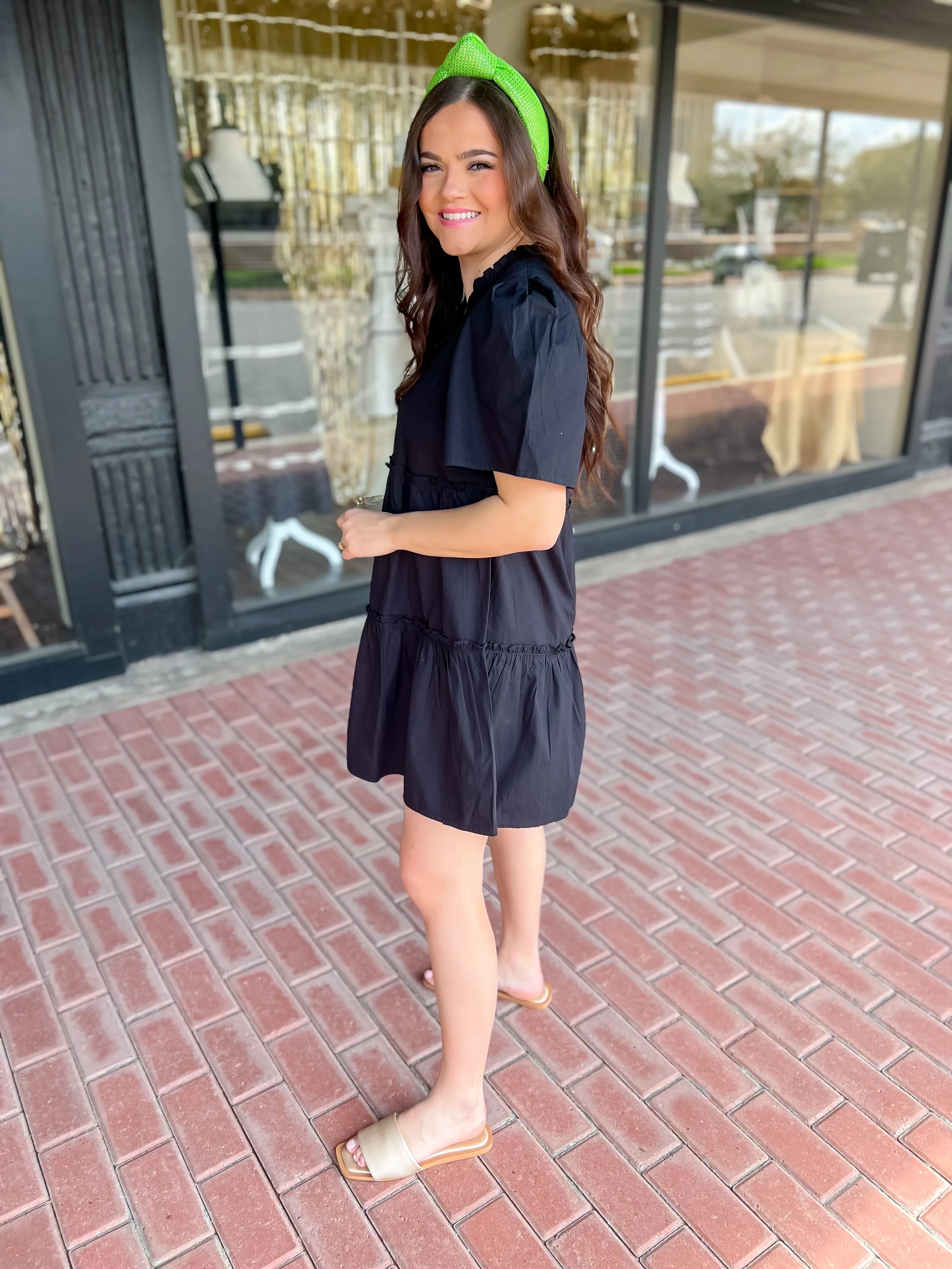 [Mud Pie] Watson Tiered Dress-Black