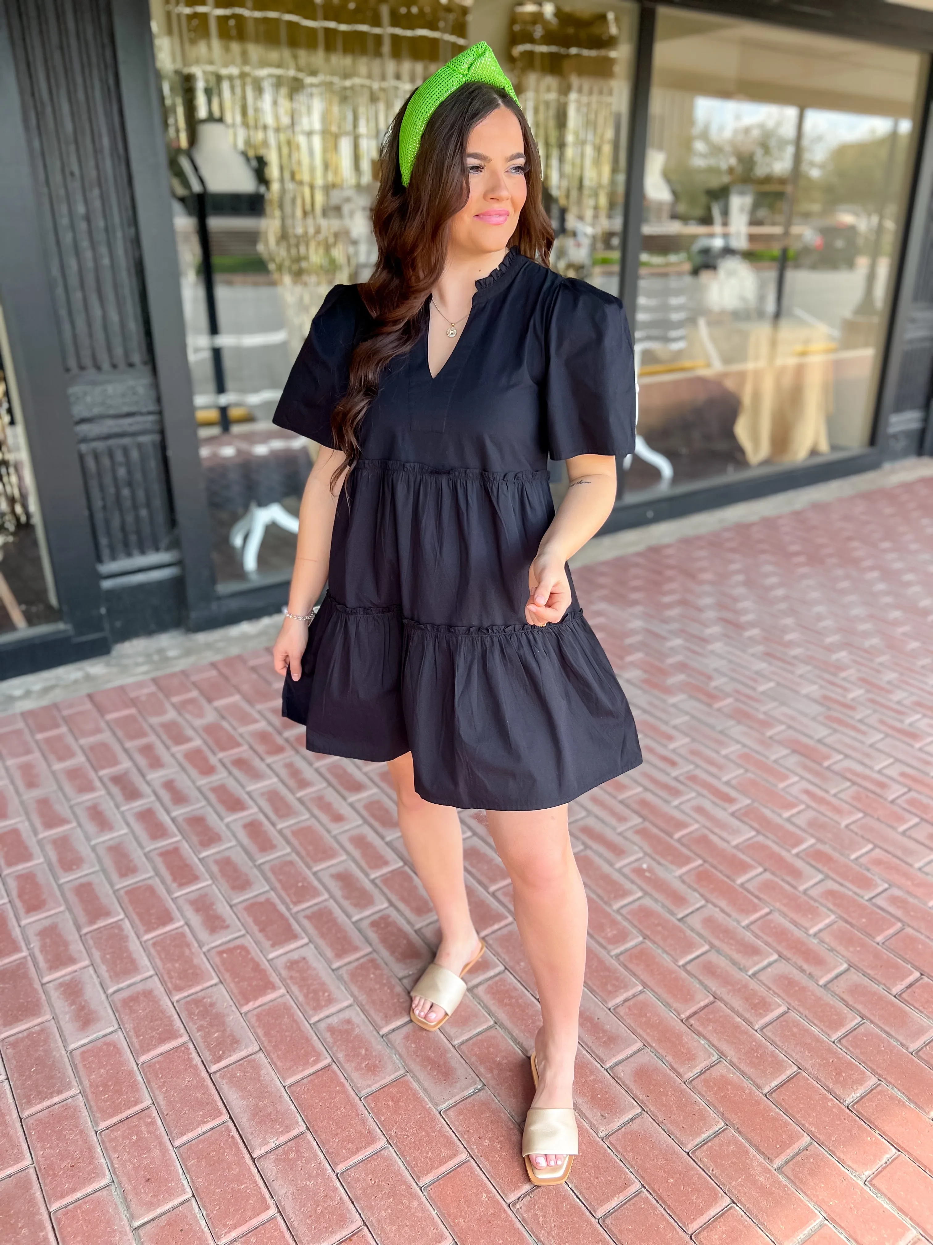 [Mud Pie] Watson Tiered Dress-Black