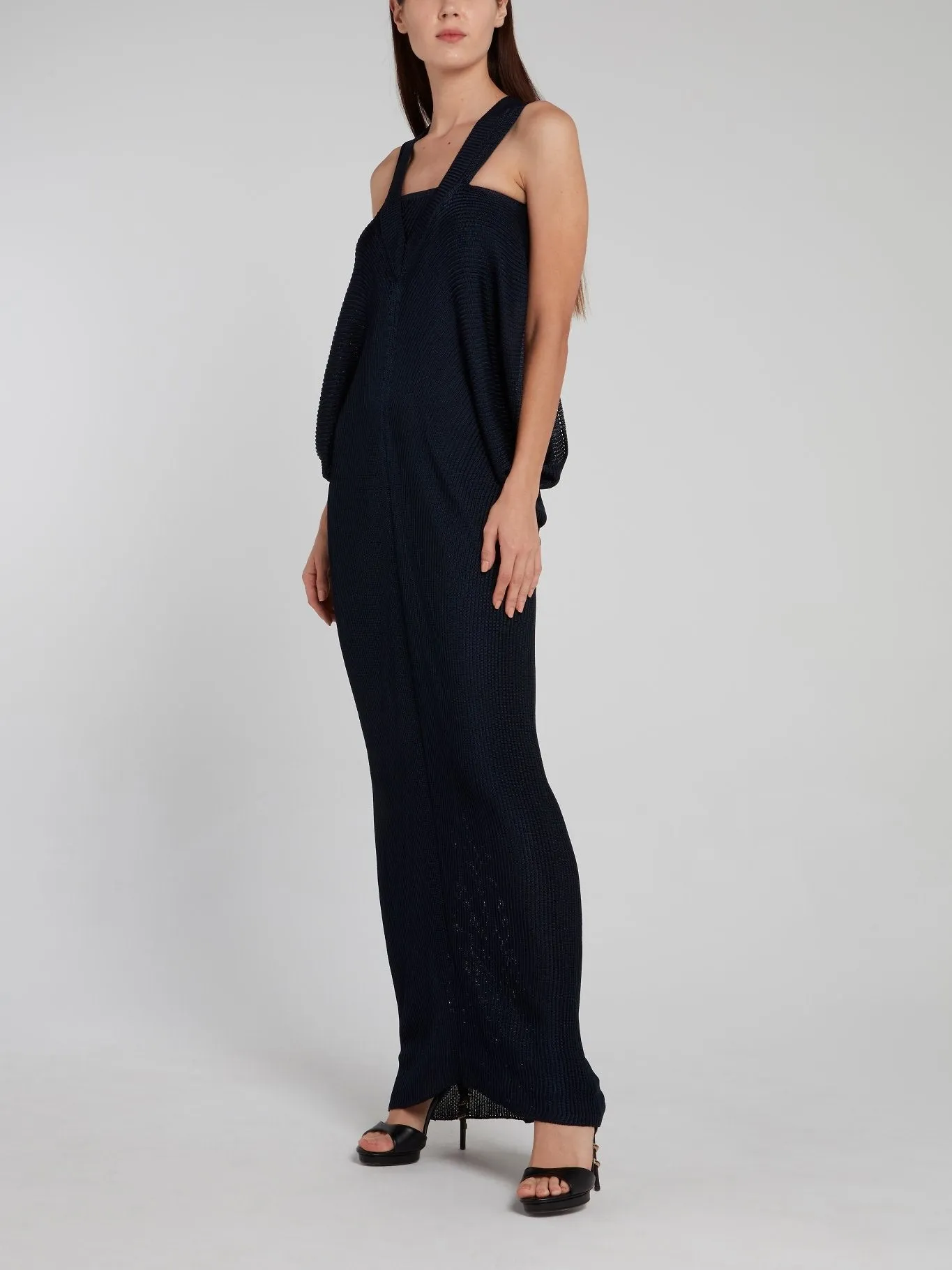 Navy Cut Out Knitted Dress