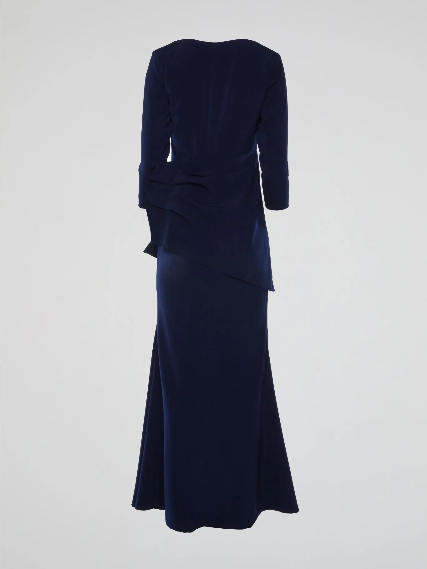 Navy Long Sleeve Evening Dress
