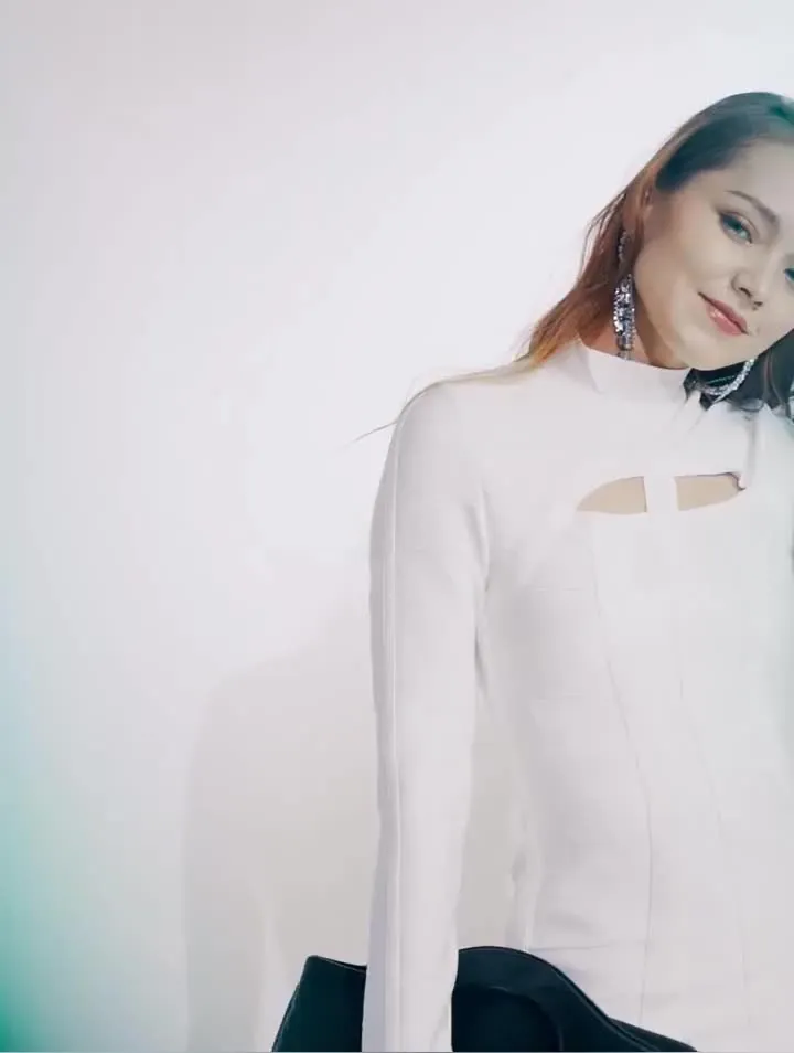 New Arrival Sexy Mid Length Round Neckline White Cut Out Long Sleeve Bodycon dress