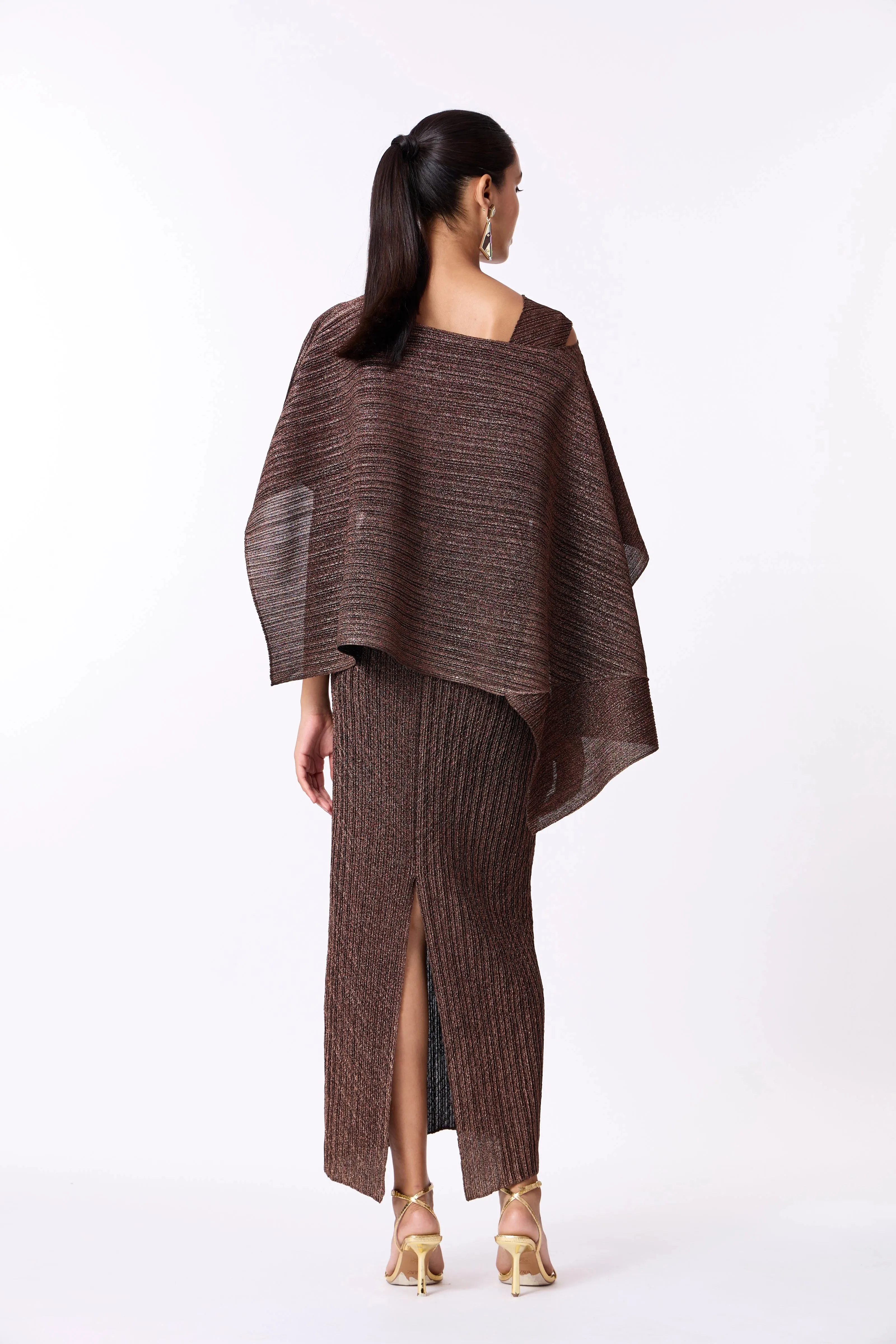 NEW Retails $338, Kallista Cape Gown - Bronze Black! One Size