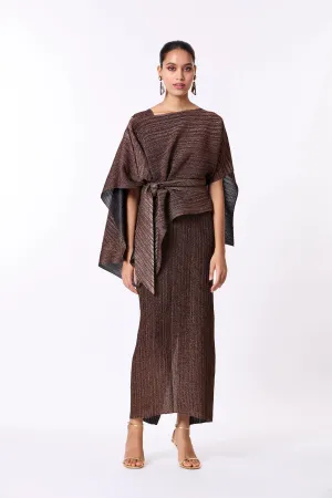 NEW Retails $338, Kallista Cape Gown - Bronze Black! One Size