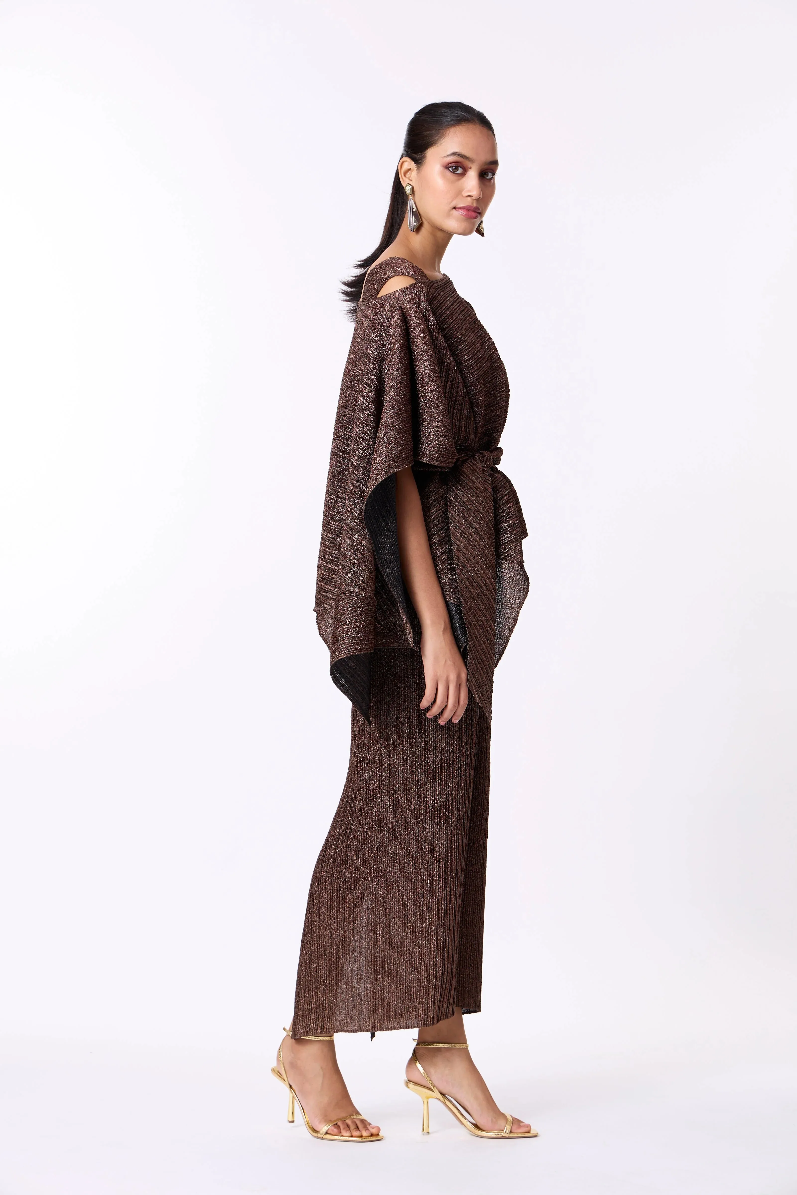 NEW Retails $338, Kallista Cape Gown - Bronze Black! One Size