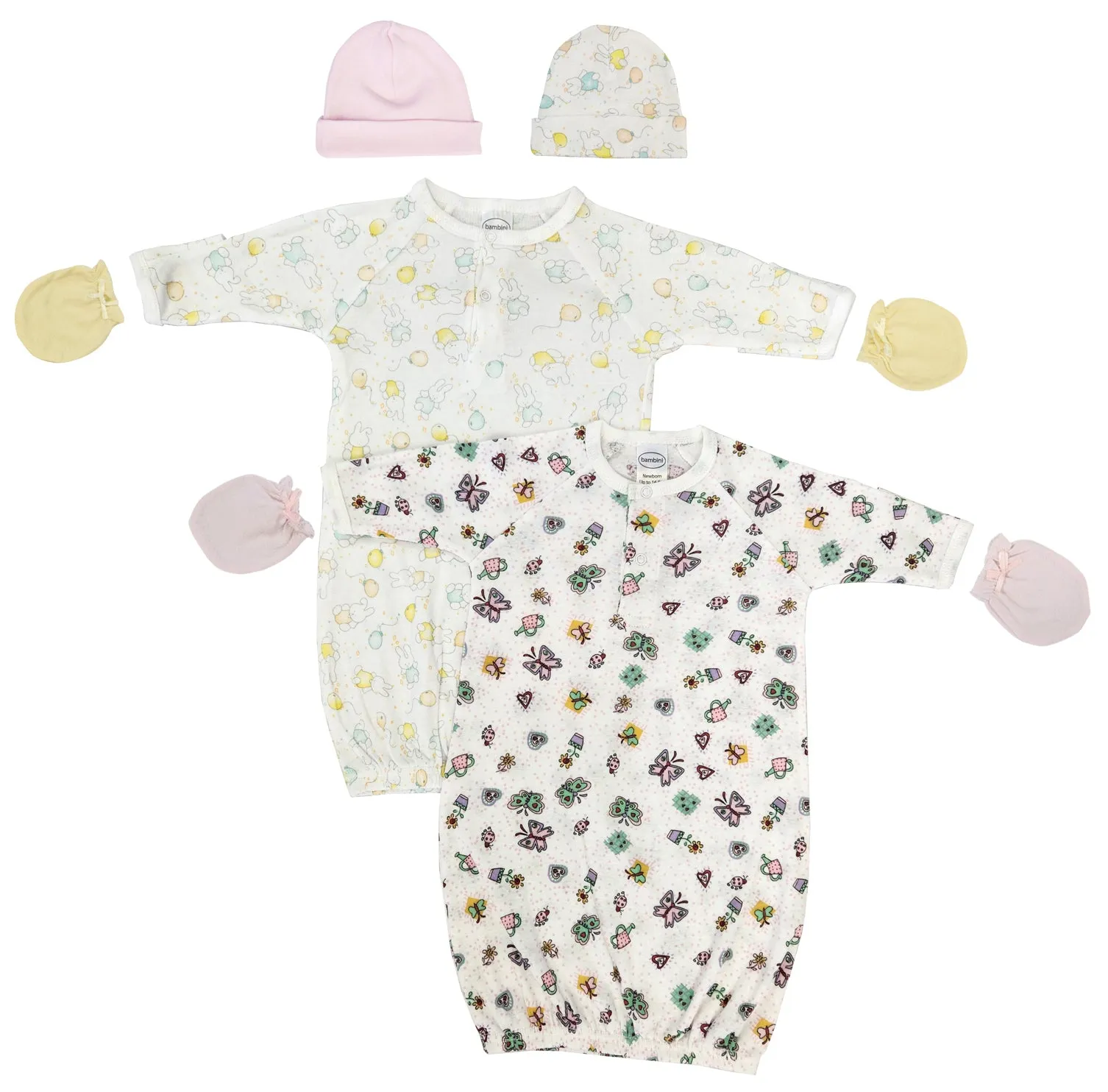 Newborn Baby Girl 6 Piece Gown Set NC_0796