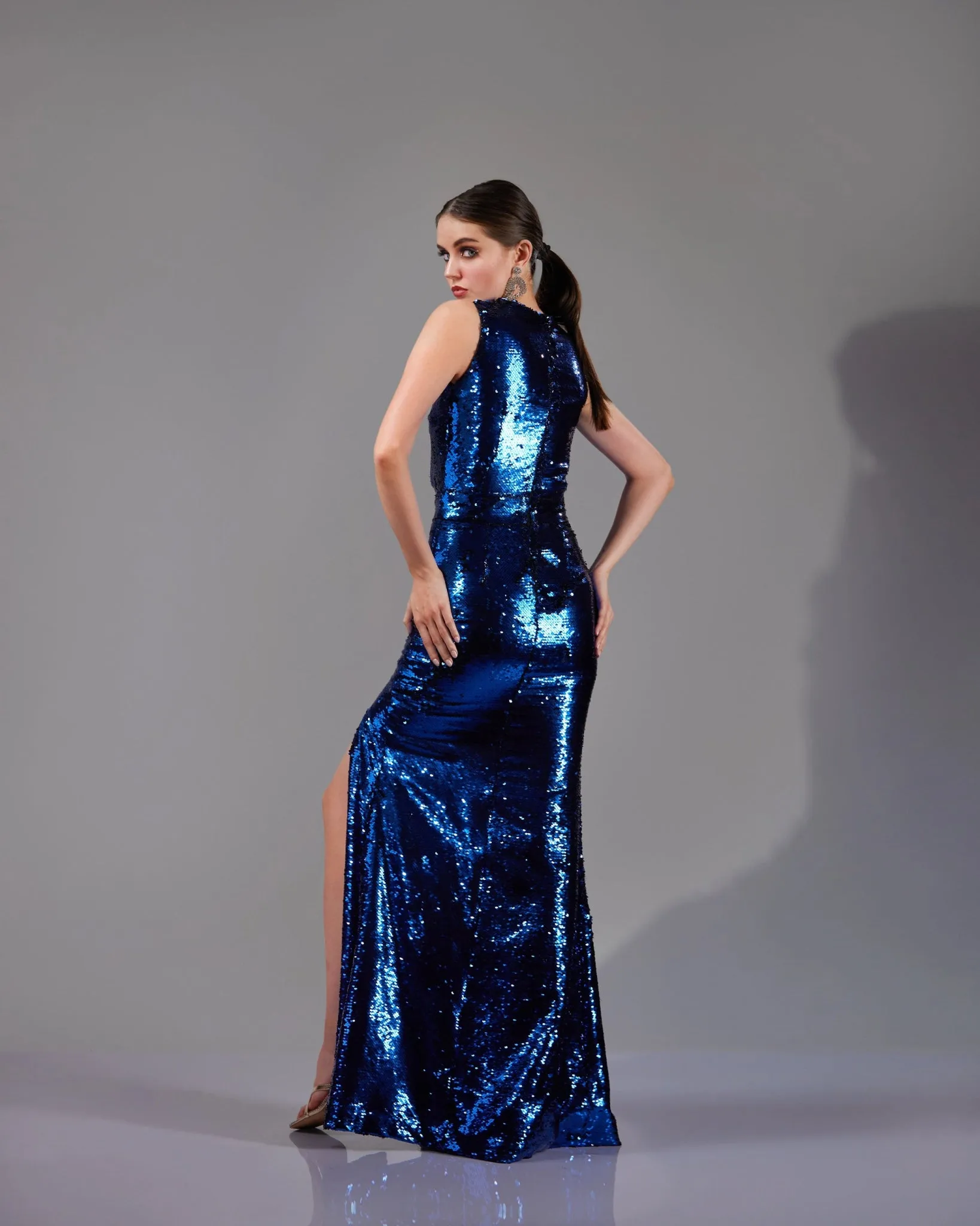 NOIR BLUE CUT OUT GOWN
