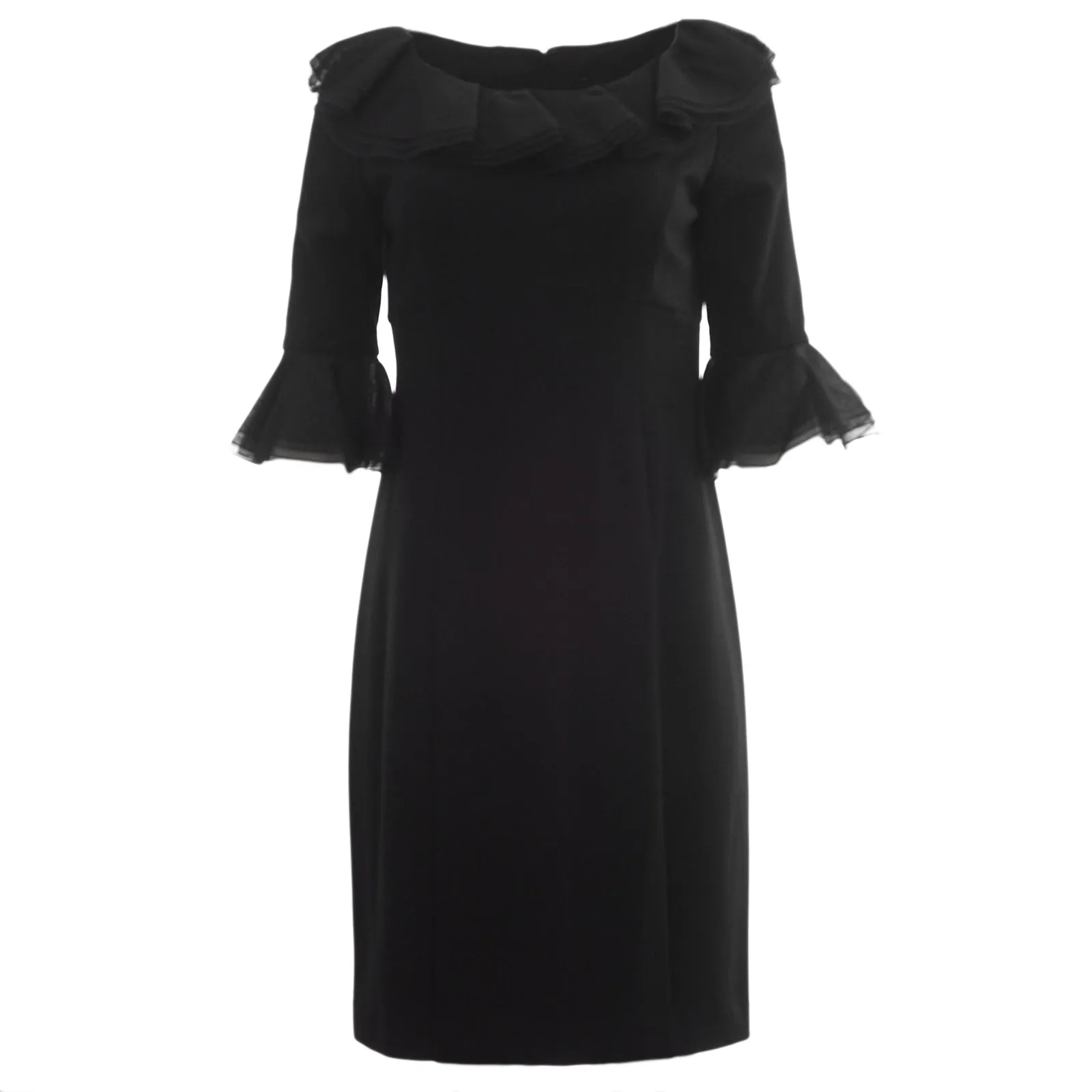 NUE by Shani Women's Ruffled 3/4 Sleeve Sheath Dress S238 $320 NEW