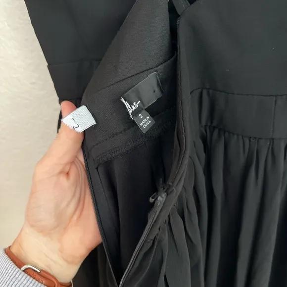 NWOT Ballroom Bliss Black Pleated Maxi Dress