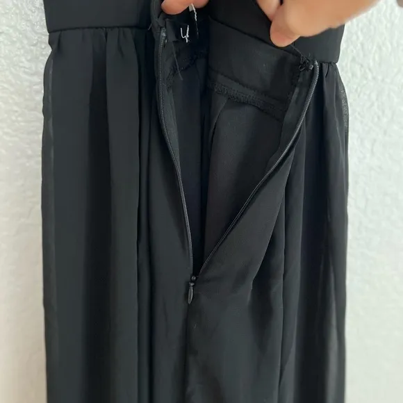 NWOT Ballroom Bliss Black Pleated Maxi Dress