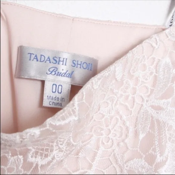 NWT Tadashi Shoji Feston Embroidered Tulle Bridal Skirt Ivory/Petal 00