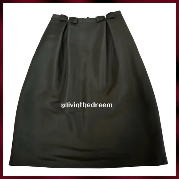 NWT TED BAKER Double Bow Midi Skirt In Black TB SZ 2/ US 4/6 $227