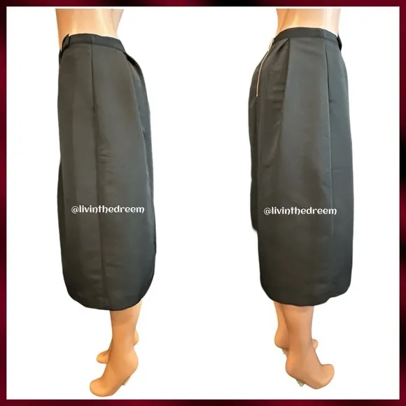 NWT TED BAKER Double Bow Midi Skirt In Black TB SZ 2/ US 4/6 $227