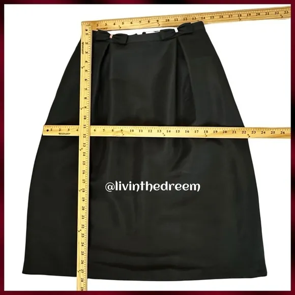 NWT TED BAKER Double Bow Midi Skirt In Black TB SZ 2/ US 4/6 $227