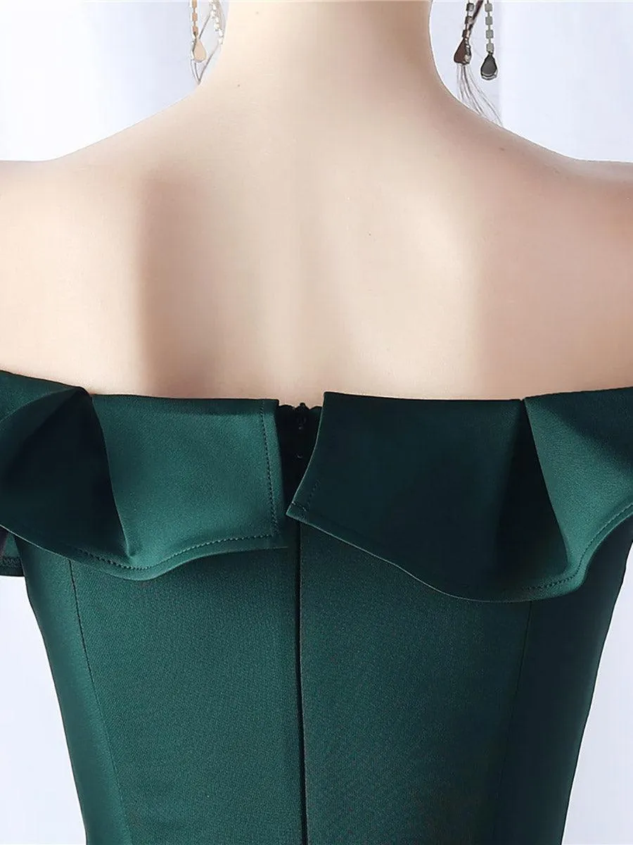 Off Shoulder Ruffled Split Thigh Prom Dress MCW0919