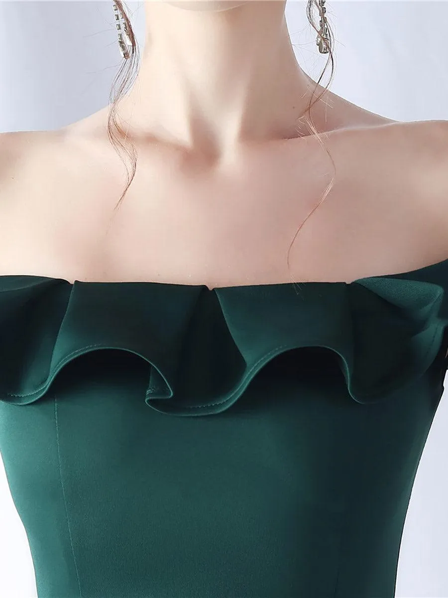 Off Shoulder Ruffled Split Thigh Prom Dress MCW0919