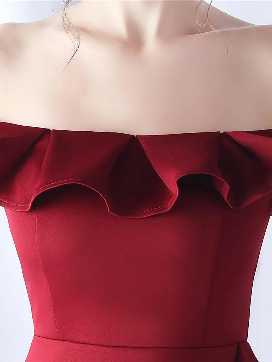 Off Shoulder Ruffled Split Thigh Prom Dress MCW0919