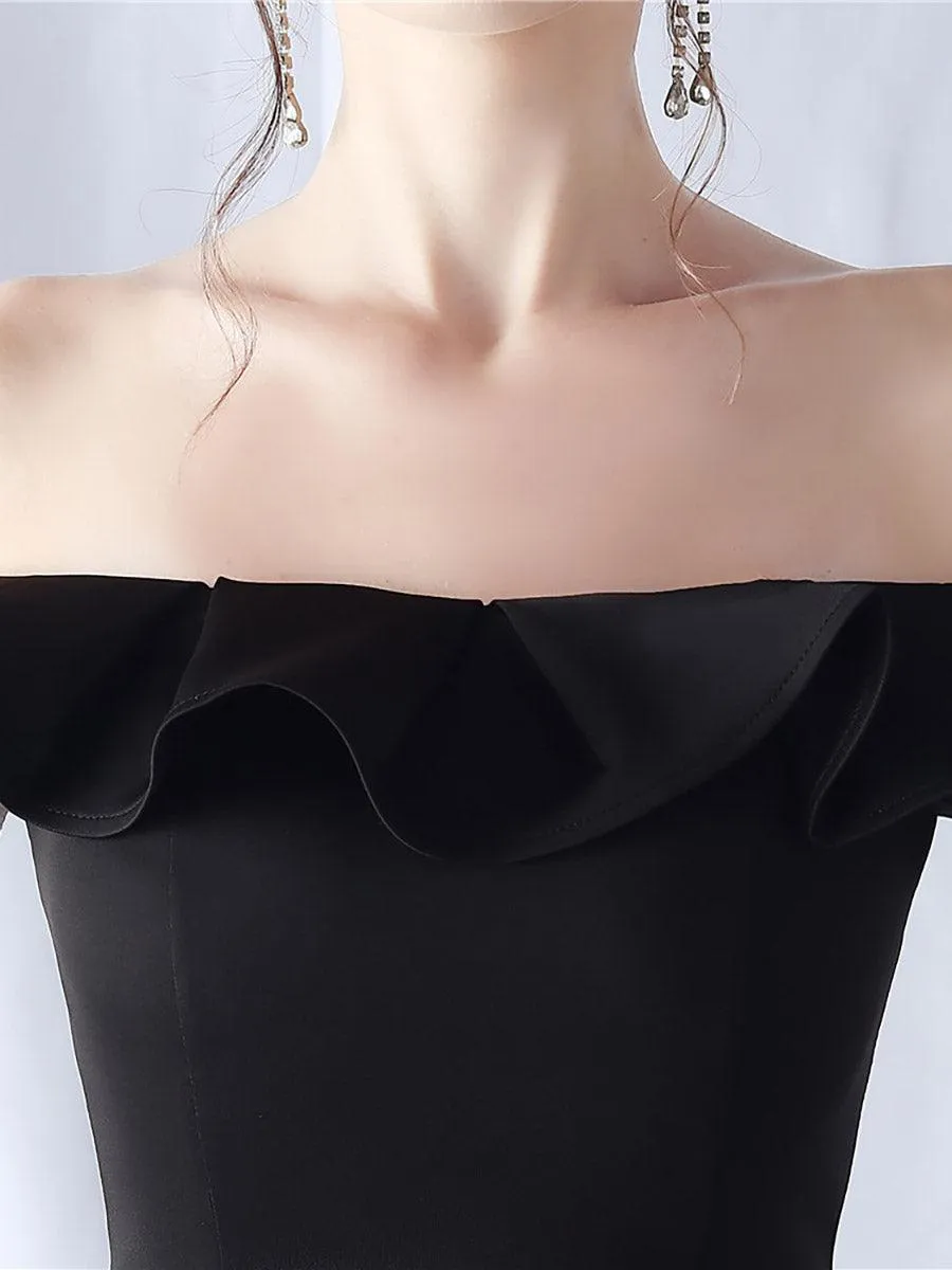 Off Shoulder Ruffled Split Thigh Prom Dress MCW0919