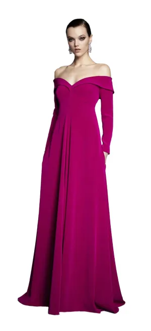 Off-The-Shoulder Long Sleeve Gown