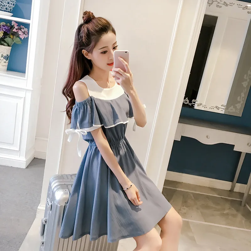 Off-the-shoulder ruffled dress KF50044