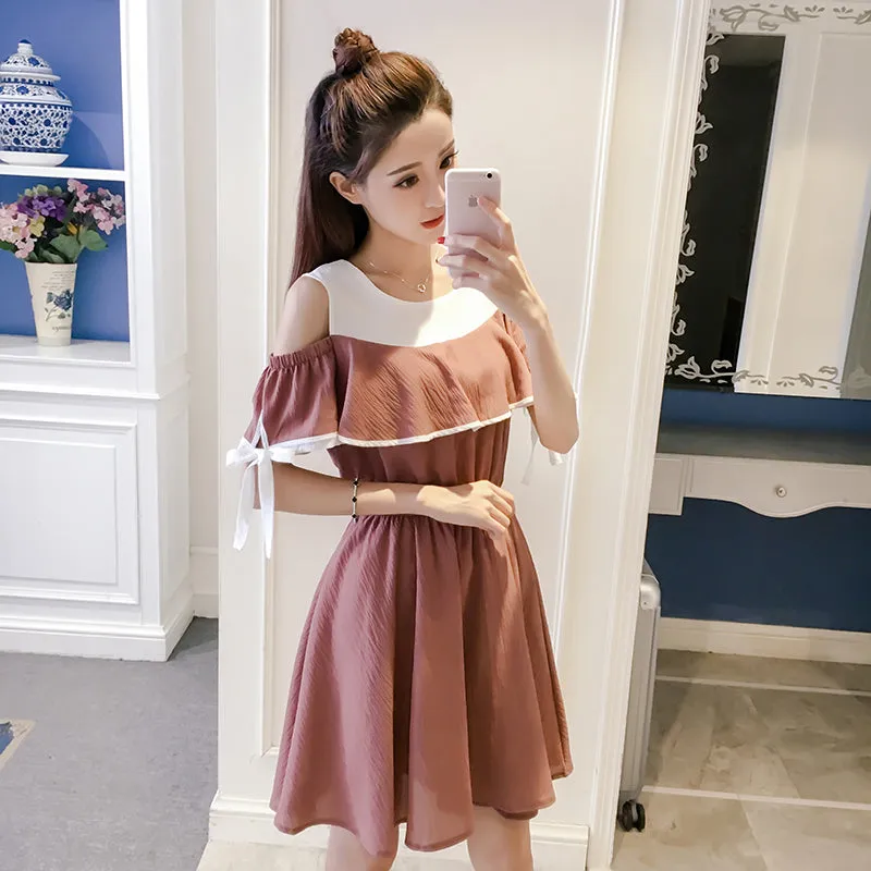 Off-the-shoulder ruffled dress KF50044