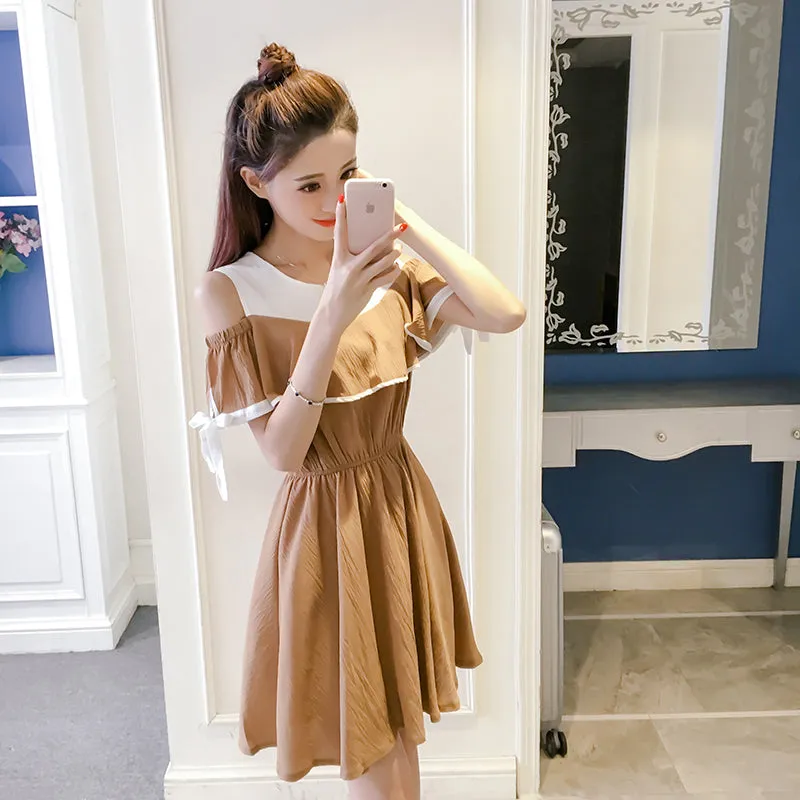 Off-the-shoulder ruffled dress KF50044
