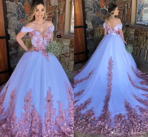 off the shoulder wedding dress ball gowns vestido de novia 2021 lace applique elegant princess luxury wedding gowns