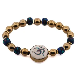 Om Mantra Meditation & Gold Beaded Bracelet
