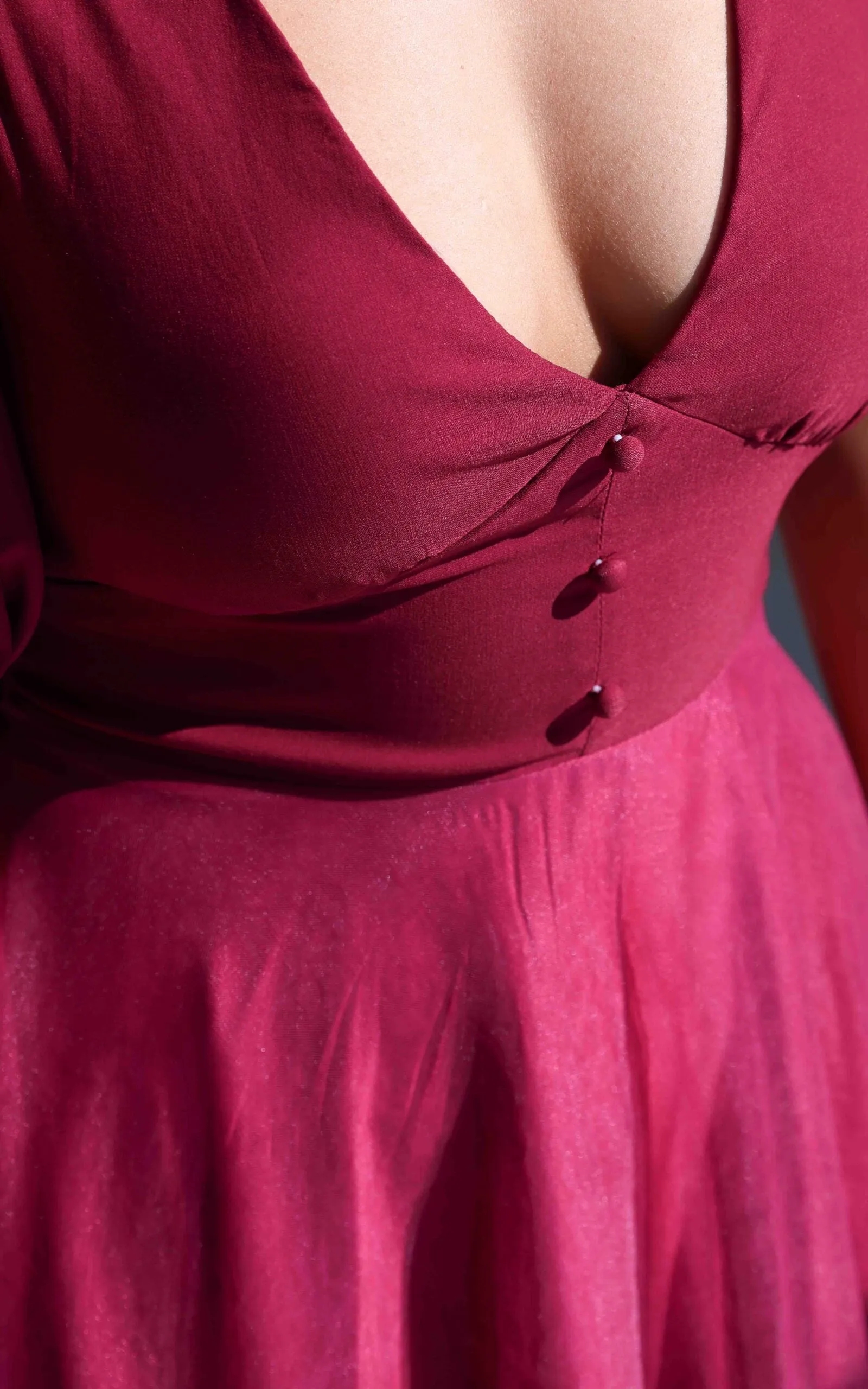 One Kiss Tulle Maxi Dress - Burgundy Wine