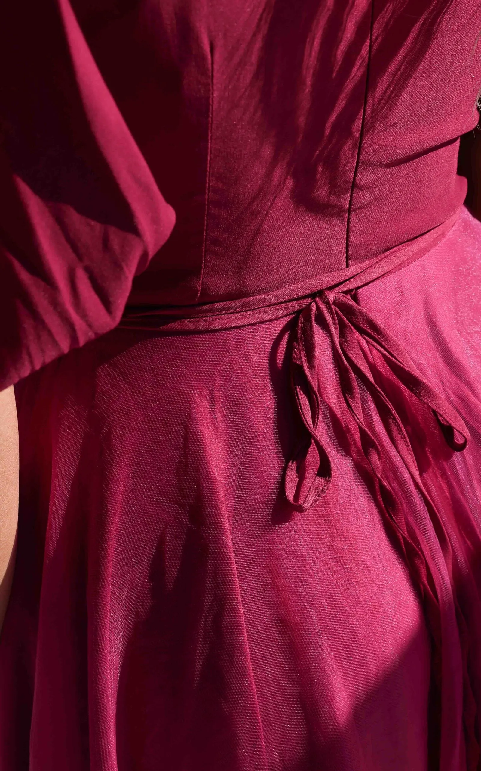 One Kiss Tulle Maxi Dress - Burgundy Wine