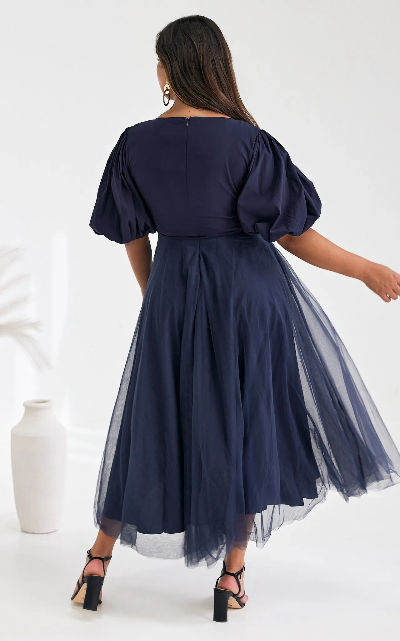One Kiss Tulle Maxi Dress - Navy