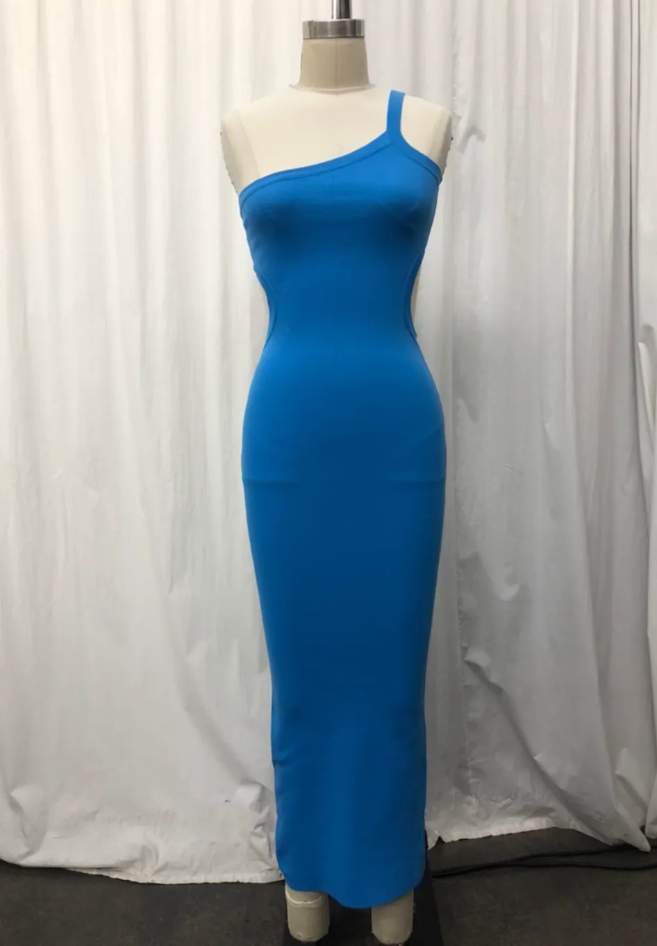 One Shoulder Cut Out Maxi Dress