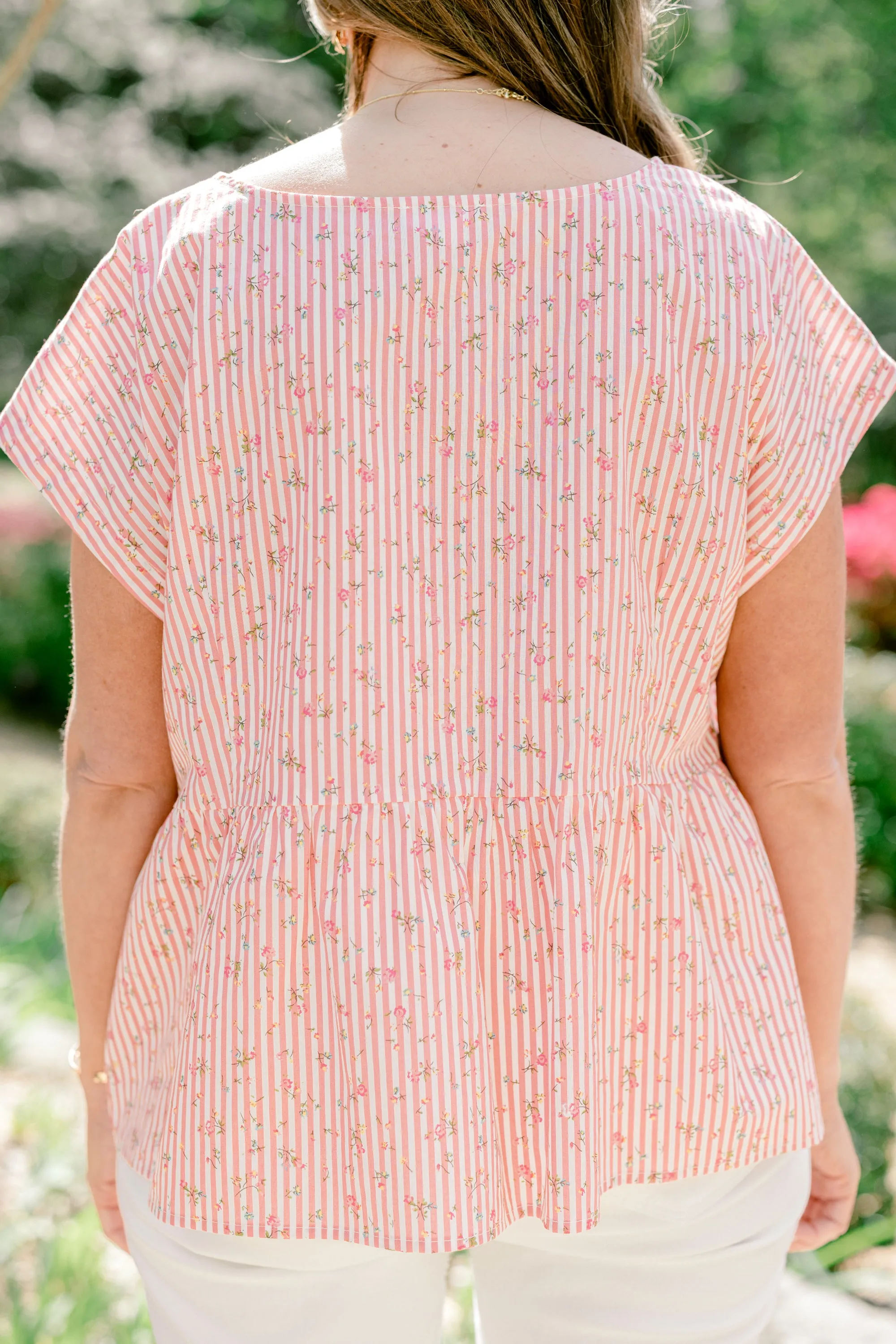 Over The Water Top, Pink Stripe