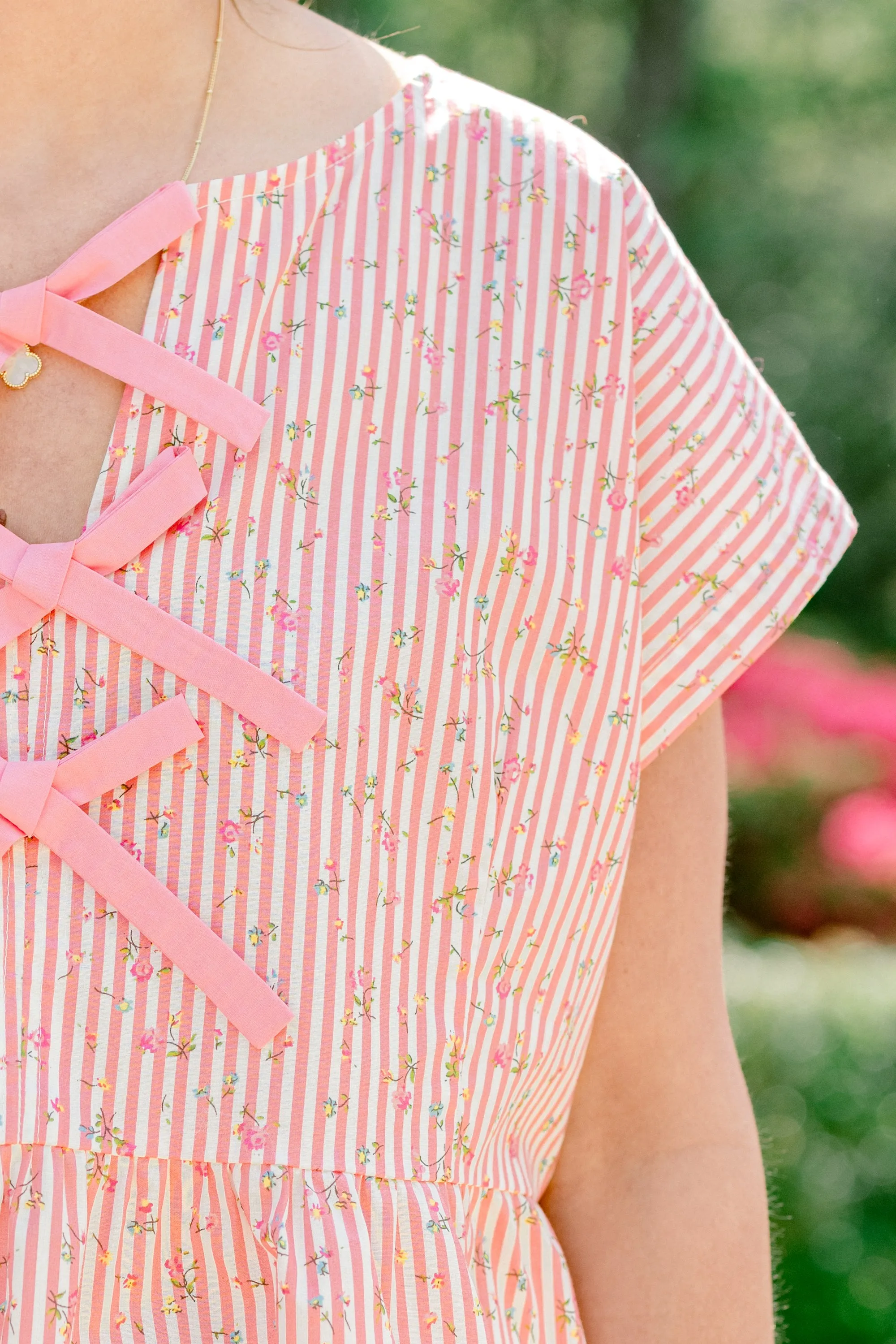 Over The Water Top, Pink Stripe