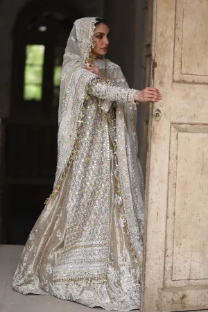 Pakistani Bridal Dress in open Shirt Lehenga Style