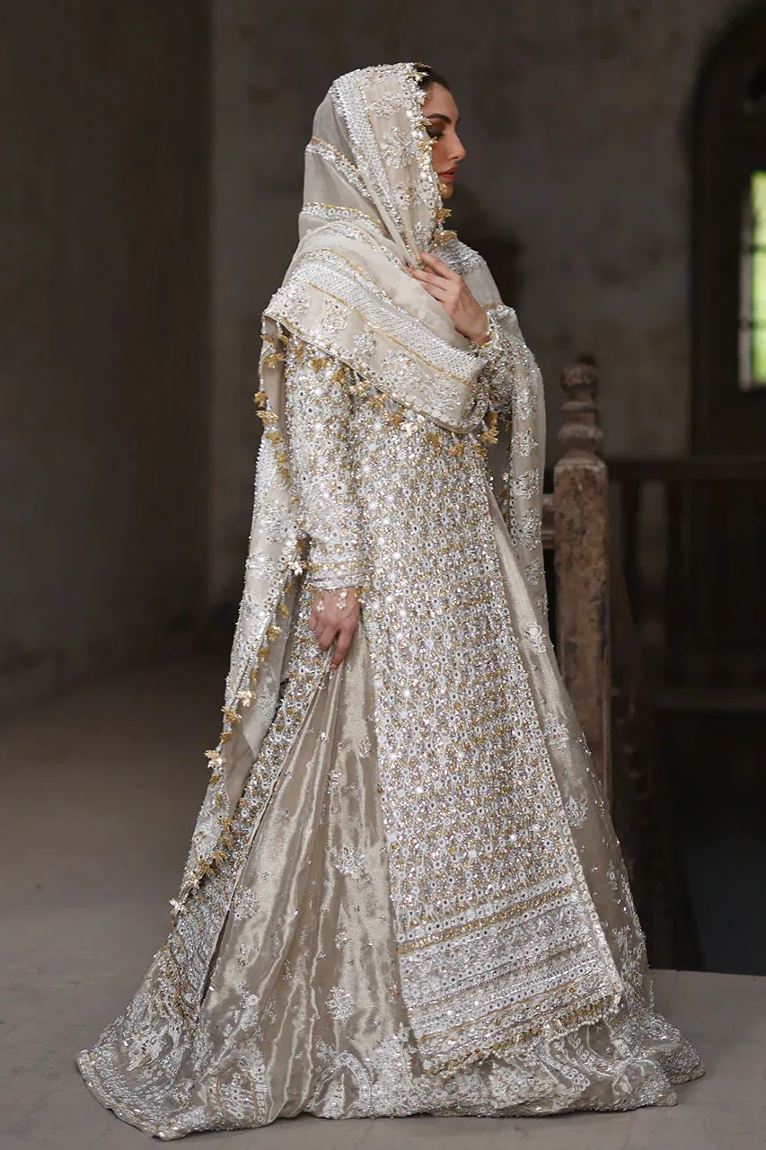Pakistani Bridal Dress in open Shirt Lehenga Style