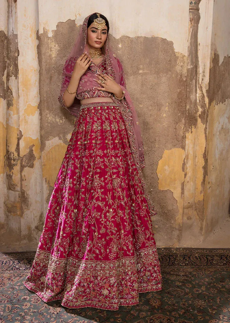 Pakistani Bridal Dress in Red Lehenga and Choli Style