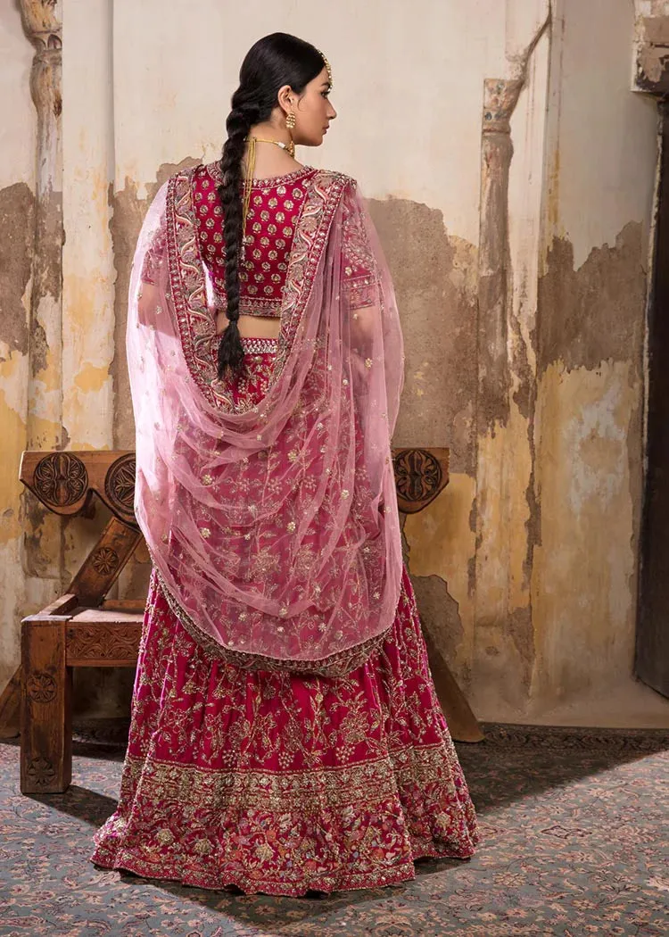 Pakistani Bridal Dress in Red Lehenga and Choli Style