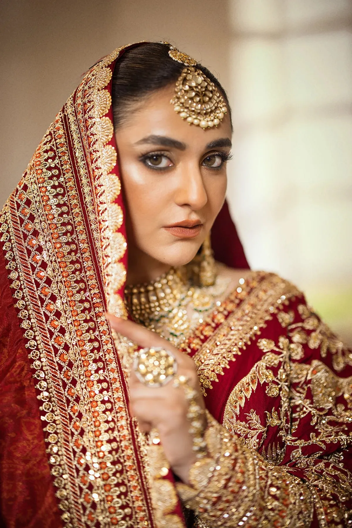Pakistani Bridal Dress in RUBY RADIANCE  Lehenga and Choli Style