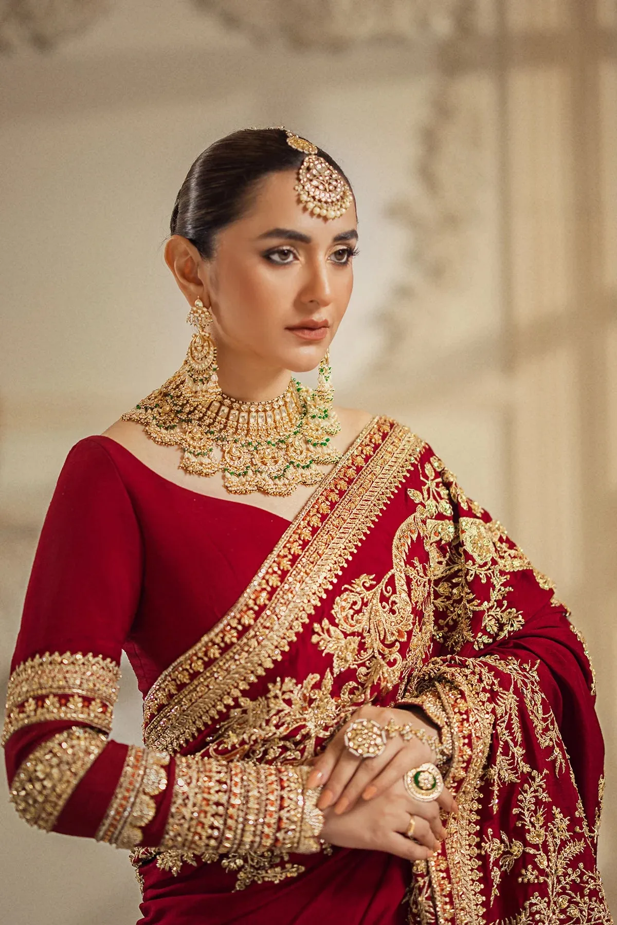 Pakistani Bridal Dress in RUBY RADIANCE  Lehenga and Choli Style