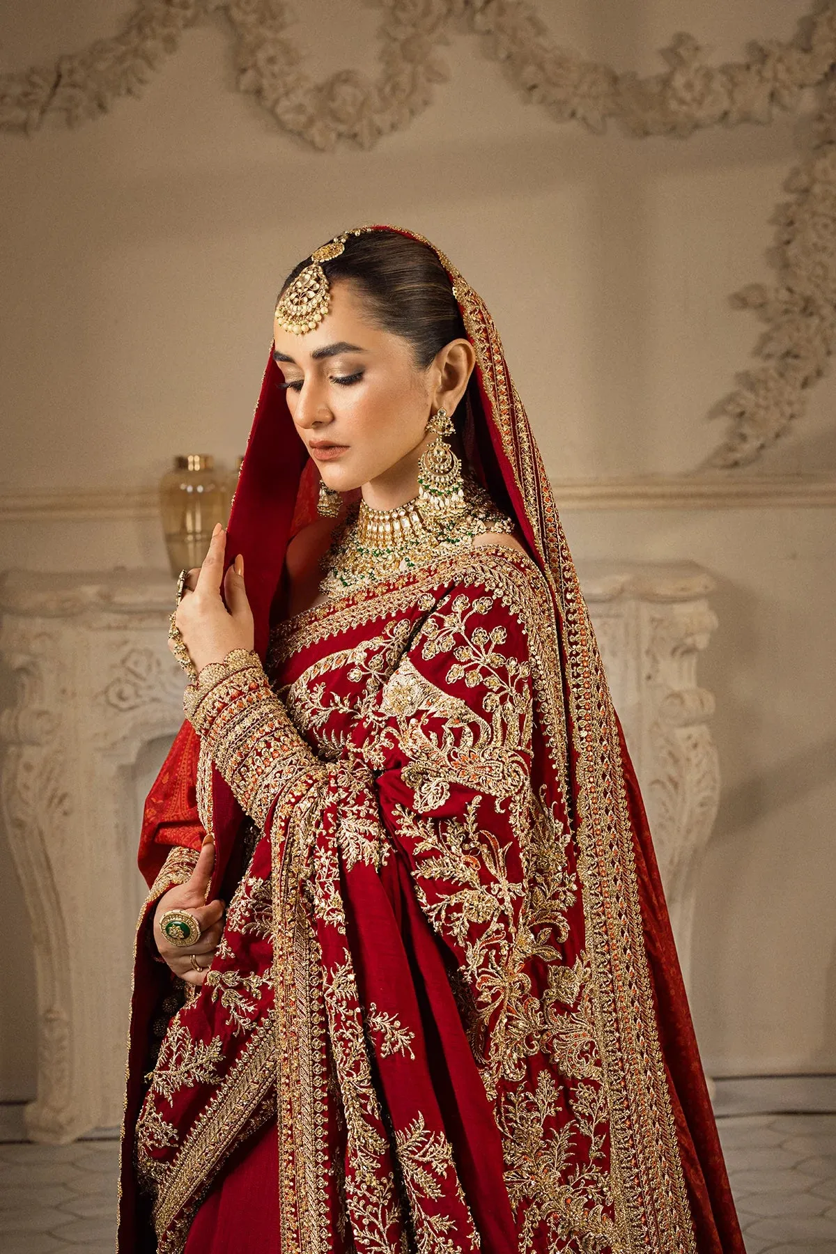 Pakistani Bridal Dress in RUBY RADIANCE  Lehenga and Choli Style