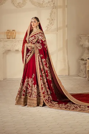 Pakistani Bridal Dress in RUBY RADIANCE  Lehenga and Choli Style