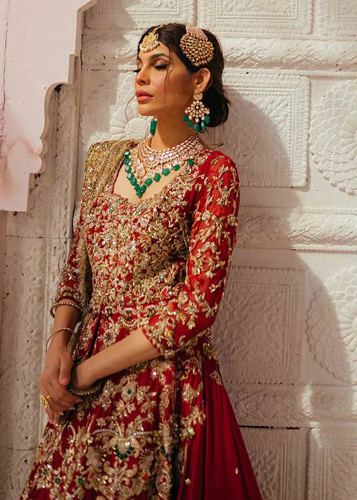 Pakistani Bridal Dress in Wedding long-tail  Lehenga  Gown  Style